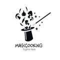 Magic cooking logo design Royalty Free Stock Photo