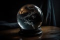 magic crystal ball, with dark and stormy skies, showing the future Royalty Free Stock Photo