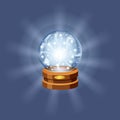 Magic crystal ball fortune, mistery, shining, magic, predictions, sphere, light effects, glow, vector, illustration Royalty Free Stock Photo