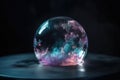 magic crystal ball, with nebulous clouds swirling within its sphere Royalty Free Stock Photo