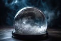 magic crystal ball, with nebulous clouds swirling within its sphere Royalty Free Stock Photo