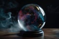 magic crystal ball, with nebulous clouds swirling within its sphere Royalty Free Stock Photo