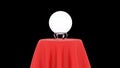 Magic crystal ball on red table, black background, 3D-rendering Royalty Free Stock Photo