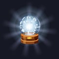 Magic crystal ball fortune, mistery, shining, magic, predictions, sphere, light effects, glow, vector, illustration Royalty Free Stock Photo