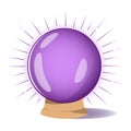 Magic crystal ball vector cartoon illustration. Shining amethyst sphere. Future prediction and fortune teller symbol Royalty Free Stock Photo
