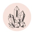 Magic crystal crystals or other minerals icon for highlights. Blog design in social networks, mystical and mental health