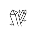 Magic crystal stones outline icon