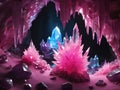 magic crystals cave in mountain Royalty Free Stock Photo