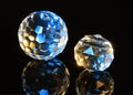 Magic cut crystal spheres Royalty Free Stock Photo