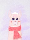 magic cute winter llama art