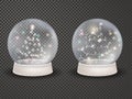 Magic 3d crystal xmas snowglobe template. Royalty Free Stock Photo