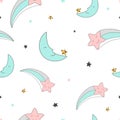 Magic design seamless pattern hand drawn elements.