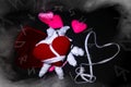 Magic doll and heart symbol, The concept of love and magic