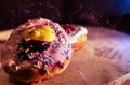 Magic donut with ice cream Royalty Free Stock Photo