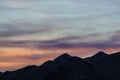 Magic dusk over Canterbury Hills, New Zealand Royalty Free Stock Photo