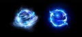 Magic energy ball, blue fire power orb game icon Royalty Free Stock Photo