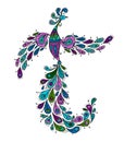 Magic Fairy Bird. Phoenix Bird. Mythical character. Ornamental Silhouette for your design