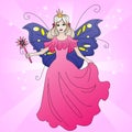 Magic fairy princess illustration. Vector coloful illustration for kids