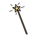 Magic fairy wand with a star