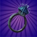 Magic fantasy ring. Video game assets. Design concept. Cartoon vector illustration.