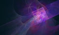 Magic fictional 3d artwork illustrating blue violet cluster of cosmic substances in dynamic motion mixed with square geometry. Royalty Free Stock Photo