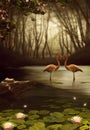 Magic flamingos