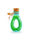 Magic flask glass potion bottle with elixir Vector