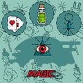 Magic flat concept icons