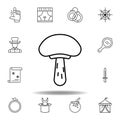 magic food mushroom outline icon. elements of magic illustration line icon. signs, symbols can be used for web, logo, mobile app,