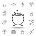 magic food pot outline icon. elements of magic illustration line icon. signs, symbols can be used for web, logo, mobile app, UI,