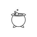 Magic food pot outline icon. Signs and symbols can be used for web, logo, mobile app, UI, UX