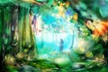 The magic forest with fairies Royalty Free Stock Photo