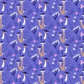 Magic forest mushroom seamless pattern Royalty Free Stock Photo