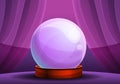 Magic fortune glass ball concept banner, cartoon style