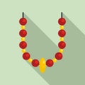 Magic fortune necklace icon, flat style