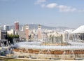 Magic Fountain on Montjuic mountain, barcelona spain Royalty Free Stock Photo