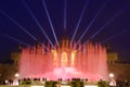 Magic Fountain By Night In Barcelona, Spain