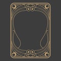 Magic frame with art nouveau design elements, reverse side of tarot cards, esoteric pattern, mystic frame Royalty Free Stock Photo