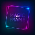 Magic Frame gradient Vector abstract lights lines text design frame dark backdrop Royalty Free Stock Photo