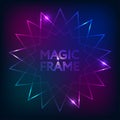 Magic Frame gradient Vector abstract lights lines text design frame dark backdrop Royalty Free Stock Photo