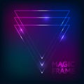 Magic Frame gradient Vector abstract lights lines text design frame dark backdrop Royalty Free Stock Photo