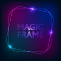 Magic Frame gradient Vector abstract lights lines text design frame dark backdrop Royalty Free Stock Photo