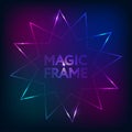 Magic Frame gradient Vector abstract lights lines text design frame dark backdrop Royalty Free Stock Photo