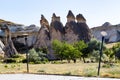 Magic fungous forms of sandstone in the canyon near Cavusin village, Cappadocia