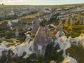 Magic fungous forms of sandstone, Love Valley between Avanos and Goreme road in Cappadocia, the Central Anatolia Region