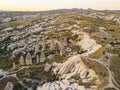 Magic fungous forms of sandstone, Love Valley between Avanos and Goreme road in Cappadocia, the Central Anatolia Region