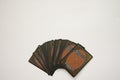 VALLETTA, MALTA - JULY 24TH, 2019: Magic: The Gathering cards on a white surface. Text space Royalty Free Stock Photo