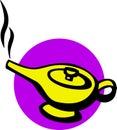 Magic genie lamp vector illustration