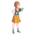 Magic Girl with Anime and Cartoon Style Royalty Free Stock Photo