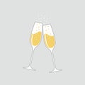 Clink glasses champagne graphic icon